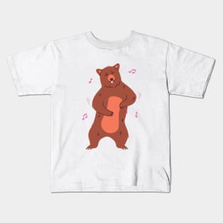 Funny Dancing Bear Kids T-Shirt